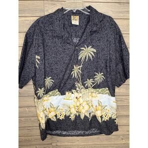 Vintage Winnie Fashion Shirt Men XXL Hawaiian Button Up Floral Tropical 2XL